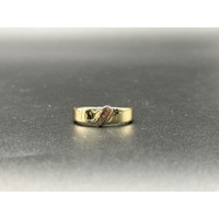 Mens 10ct Yellow Gold Diamond Signet Ring