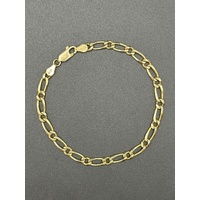 Unisex 9ct Yellow Gold Figaro Link Bracelet