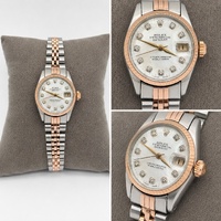 Vintage Rolex Datejust Lady 6517 26mm 18K Rose Gold Automatic MOP Diamond Dial