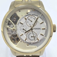 Fossil Townsman ME1137 Men's Gold-Tone Hybrid Quartz Automatic Skeleton Watch