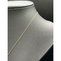 Unisex 9ct Yellow Gold Figaro Link Necklace & Letter M Pendant