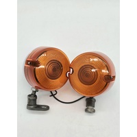 Harley-Davidson Front Rear Turn Signals Amber Chrome USA Made 4pc