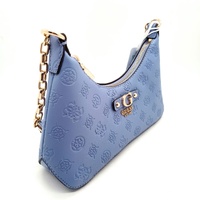 GUESS Dita Logo Shoulder Bag Handbag Blue Periwinkle Chain PU New with Tag