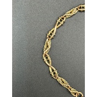 Unisex 9ct Rose Gold Vintage Albert Pocket Watch Chain with Fob and Horn Charm