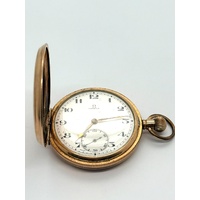 Omega Antique Gold Filled Pocket Watch 15 Jewels Swiss Mechanical Vintage