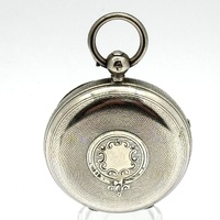 JW 1888 London Antique Pocket Watch Sterling Silver Key Wind White Dial