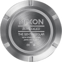 Nixon Sentry Solar 40mm Gunmetal Brown Leather Watch A1347-131-00
