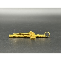 Unisex 21ct Yellow Gold Religious Crucifix Pendant 14.5g