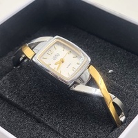 Elite 5088303 Ladies Two Tone Quartz Rectangular Bracelet Watch With Tin