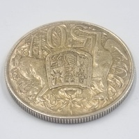 1966 Australian Round 50 Cent Coin 80% Silver Elizabeth II Royal Australian Mint