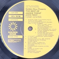 Jackie Trent The Best Of 12" Vinyl LP Golden Hour GH 549 Stereo 33 RPM
