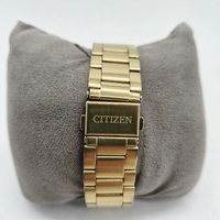 Citizen Mens Quartz Watch Gold Tone Black Dial Date 100M 1112-S121451