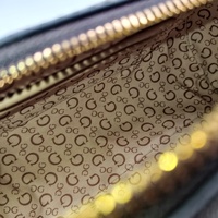 GUESS Anessa Cocoa Barrel Bag Crossbody Logo Print With Strap Tags
