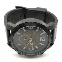 Fossil Gage BQ1711 Chronograph Black Watch 50mm Leather Band Quartz