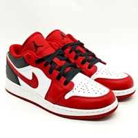 Nike Air Jordan 1 Low GS Size 6Y Sneakers White Gym Red Black 553560-163