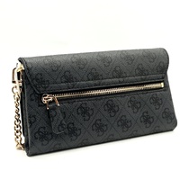 GUESS Noelle Flap Organiser Bag Coal Black Logo Crossbody Wallet Handbag