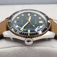 Oris Divers Sixty-Five Automatic Green Dial Steel Bronze Leather Watch Box