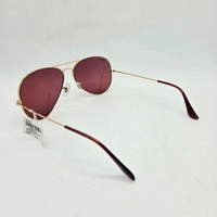 Ray-Ban RB3025 Aviator Large Metal Sunglasses Arista Gold Red Lens