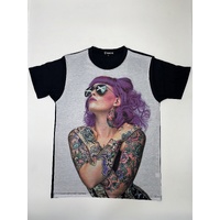 Beautifull Tattoo Girl  T-Shirt Rap Hip Hop Gangster Street Wear Urban Fashion Black Size: M/L/XL [Size: Medium]