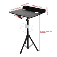 Tattoo Mobile Work Station Table Desk with Adjustable Height Black