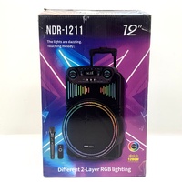 NDR NDR-1211 12 Inch 1200W LED RGB Portable Speaker with Mic and Remote