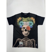 Bones n Roses T-Shirt Hip Hop Urban Fashion Street Wear Black Size: M/L/XL/2XL [Size: M - 40in/102cm Chest]