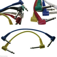 Guitar Patch Cable Leads Angled 1/4 6.35mm Set of 6