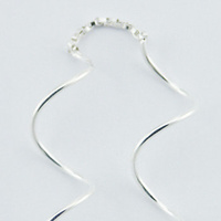 Sterling Silver Earrings Curly Delicate Threaders 2.53 Grams NEW