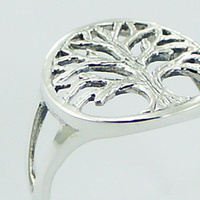Rugged Antiqued Silver Tree of Life Ring 3.88 Grams NEW