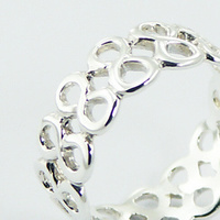 Sterling Silver Side-to-Side Infinity Band Ring 2.86 Grams [Size: 7/54]