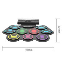 NEW Portable Electronic Roll Up Drum Kit 9 Silicone Pads Electric Hand Drum Set