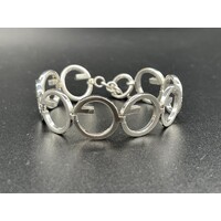 Ladies 925 Sterling Silver Fancy G Link Bracelet NEW