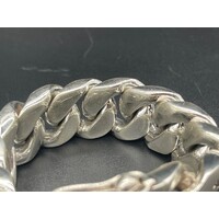 Mens Sterling Silver Chunky Curb Link Bracelet NEW