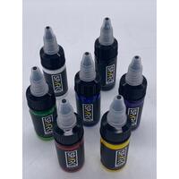 Spark Tattoo Ink Multi-Colour Set - 15 ml Bottles (7 x 15ml) (New)