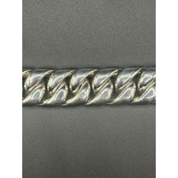 Mens 925 Sterling Silver Chunky Curb Link 362g Bracelet (New)