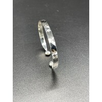 Unisex Sterling Silver Textured Cuff Bangle (Brand New)