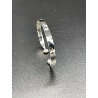 Unisex Sterling Silver Textured Cuff Bangle (Brand New)