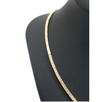 Ladies 18K Solid Yellow & White Gold Cubic Zirconia Necklace 31g Fine Jewellery