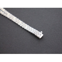Ladies 18K Solid White Gold Bracelet with Cubic Zirconia 19.1g Fine Jewellery