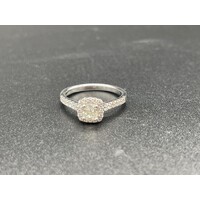 Ladies Solid 14ct White Gold Diamond Ring Fine Jewellery 3.6 Grams Size UK P