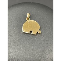 Ladies 9ct Yellow Gold  Puzzle Piece Middle Sister Pendant (Pre-Owned)