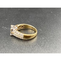 Ladies 9ct Yellow Gold Diamond Ring (Pre-Owned)