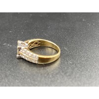 Ladies 9ct Yellow Gold Diamond Ring (Pre-Owned)