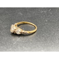 Ladies 18ct Yellow Gold Vintage Pattern Diamond Ring Luxury Fine Jewellery