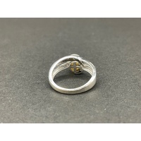 Ladies 9ct White Gold Pearl and Diamond Ring
