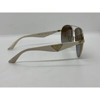 Prada SPR53Q Ivory/White Pilot Style Sunglasses (Pre-Owned)