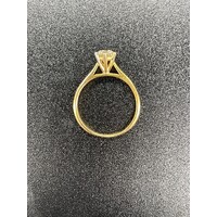 Ladies 18ct Yellow Gold Brilliant Cut Diamond Ring (Pre-Owned)