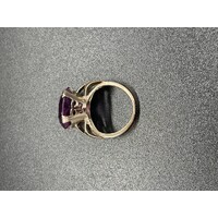 Ladies 9ct Rose Gold Purple Gemstone Ring (Pre-Owned)