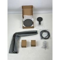 Beaumont Twin Shower Tap Line Brushed Gunmetal Shower Head Bathroom Fixture
