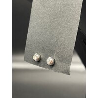Ladies Solid 18ct White Gold Diamond Stud Earrings Fine Jewellery